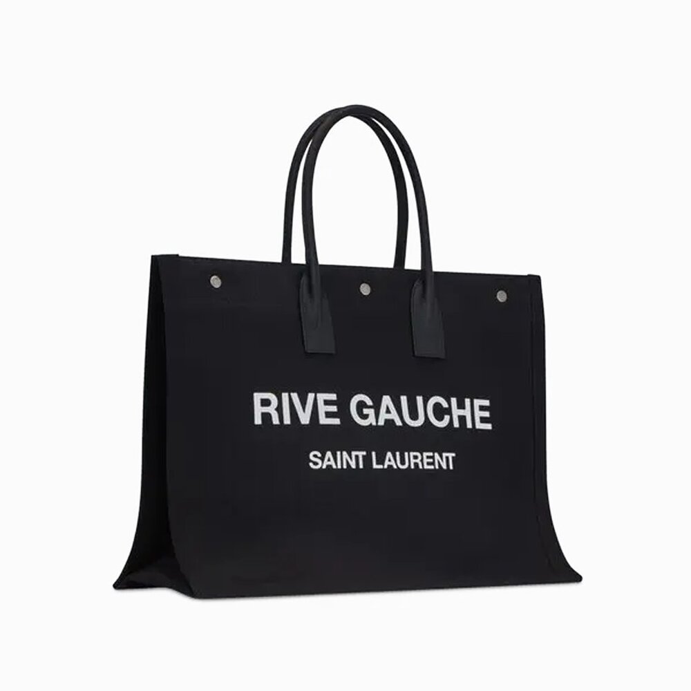 Saint Laurent Rive Gauche Tote – Black Canvas – 100% Authentic